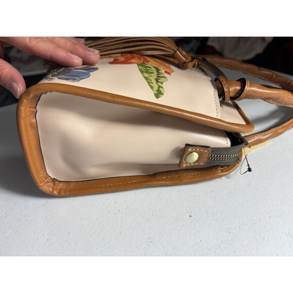 Patricia Nash Bag Paris Satchel Parisian Floral Spot Print Cream w Tassel Strap - Picture 14 of 14